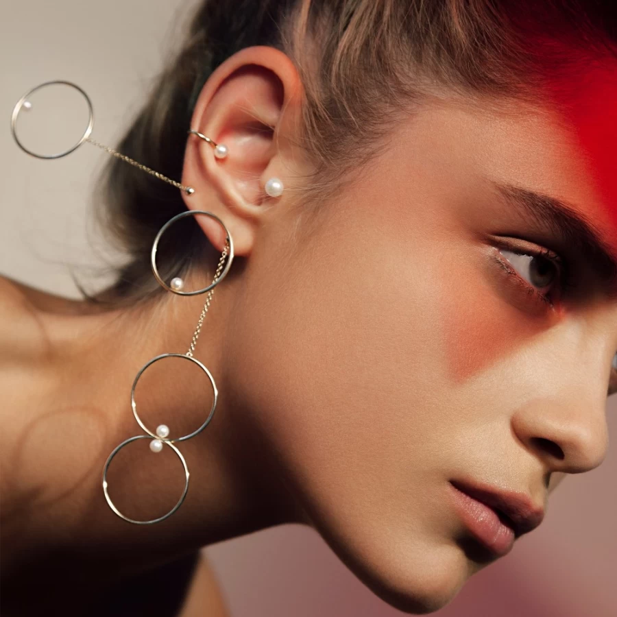 Anissa Kermiche Rond Leger Perle Earrings for Women - Elegant Pearl Hoop Earrings
