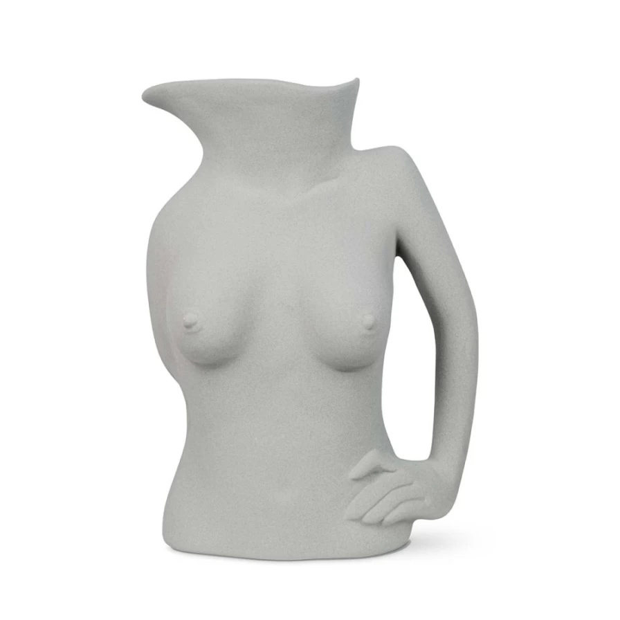 Anissa Kermiche Bisque Light Grey Jugs Jug - Ceramic Decorative Vase