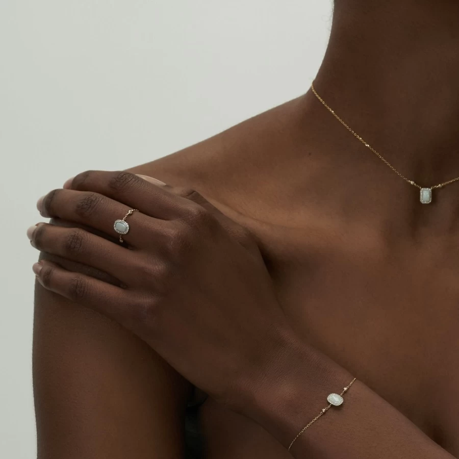 Anissa Kermiche Square Opal Necklace for Women - Elegant Gemstone Jewelry