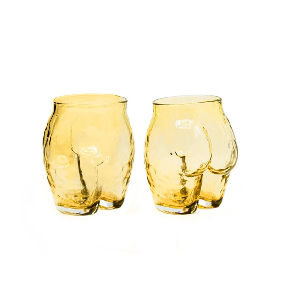 Anissa Kermiche Popotin Glass Ochre Vase - Set of 2, Decorative Home Accessories