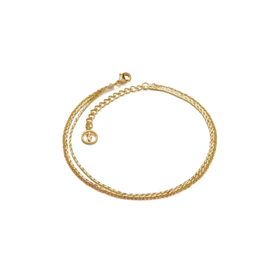 Anissa Kermiche Women's Triple Chain Anklet - Elegant Layered Ankle Bracelet
