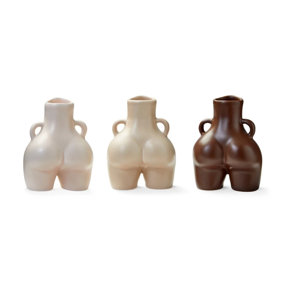 Anissa Kermiche Mini Love Handles Trio Neutral Ceramic Vases - Elegant Home Decor