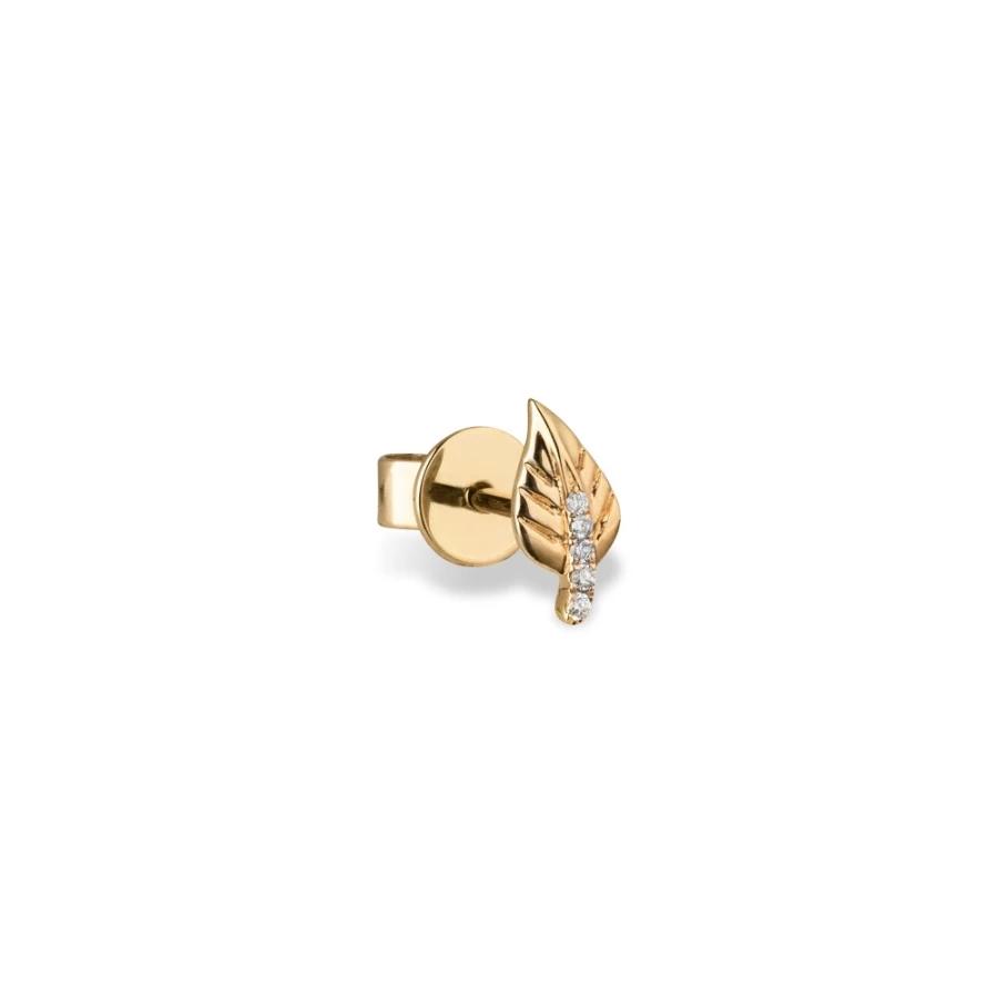 "Anissa Kermiche Leaf Me Alone Stud Earrings for Women - Gold Leaf Design"
