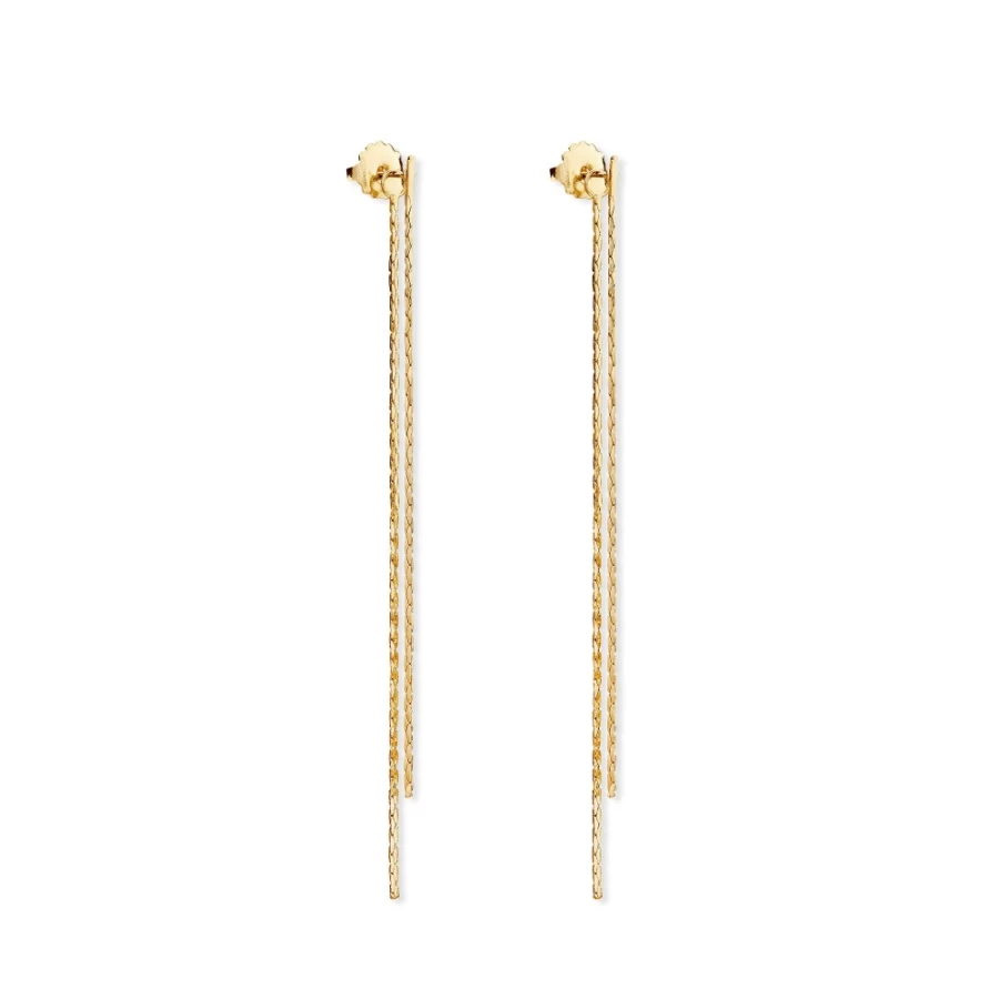 Anissa Kermiche Women's Two Line Tassel Earrings - Elegant Dangling Gold Jewelry for Women
