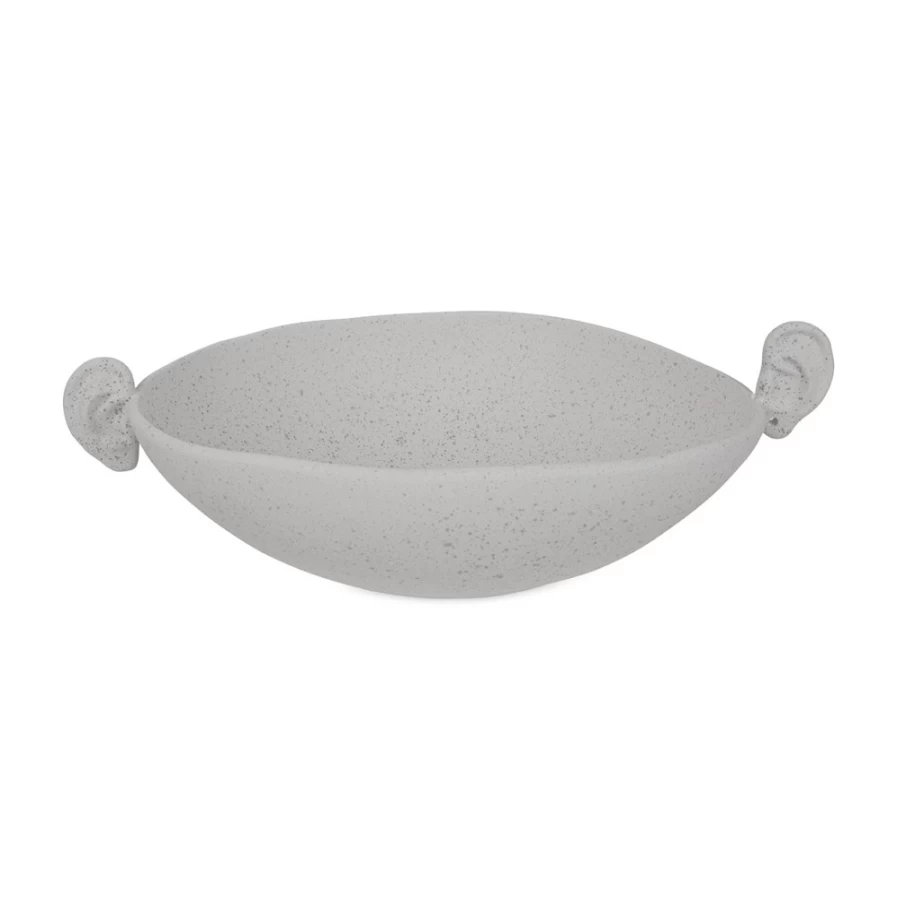 Anissa Kermiche Speckled Grey Ear Bowl - Handcrafted Ceramic Decorative Piece