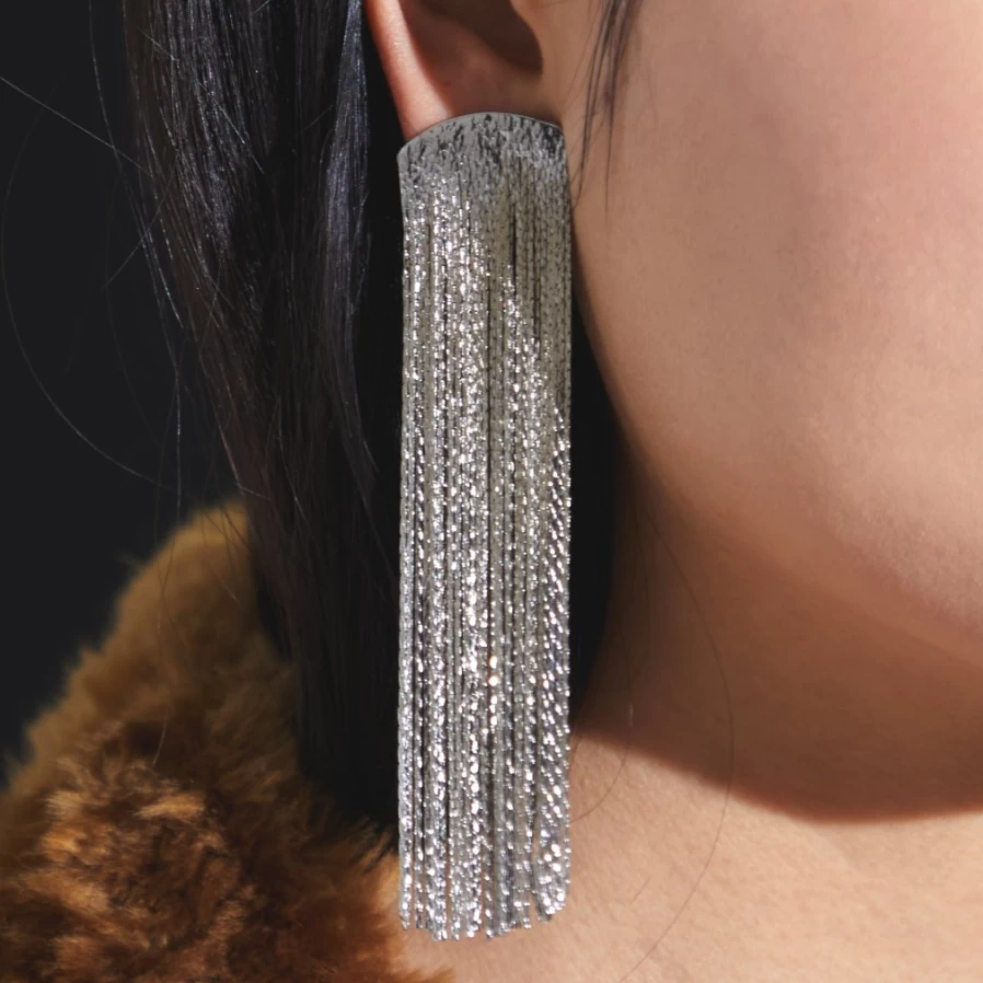 Anissa Kermiche Grand Fil Earrings in Silver for Women - Elegant Hoop Earrings