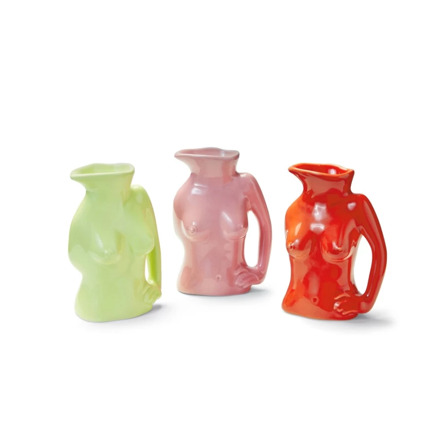 Anissa Kermiche Mini Jugs Trio - Lime, Orange & Rose Ceramic Decorative Vases