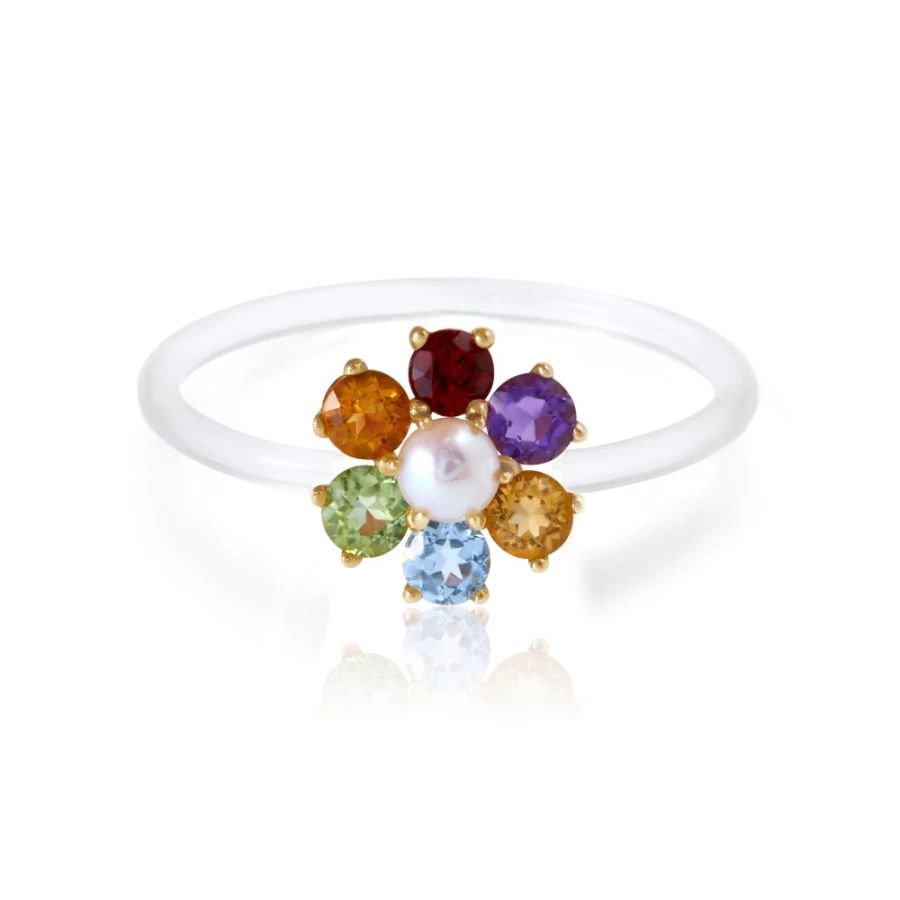 Anissa Kermiche Daisy Me Rollin Ring for Women - Floral Design Gold Band