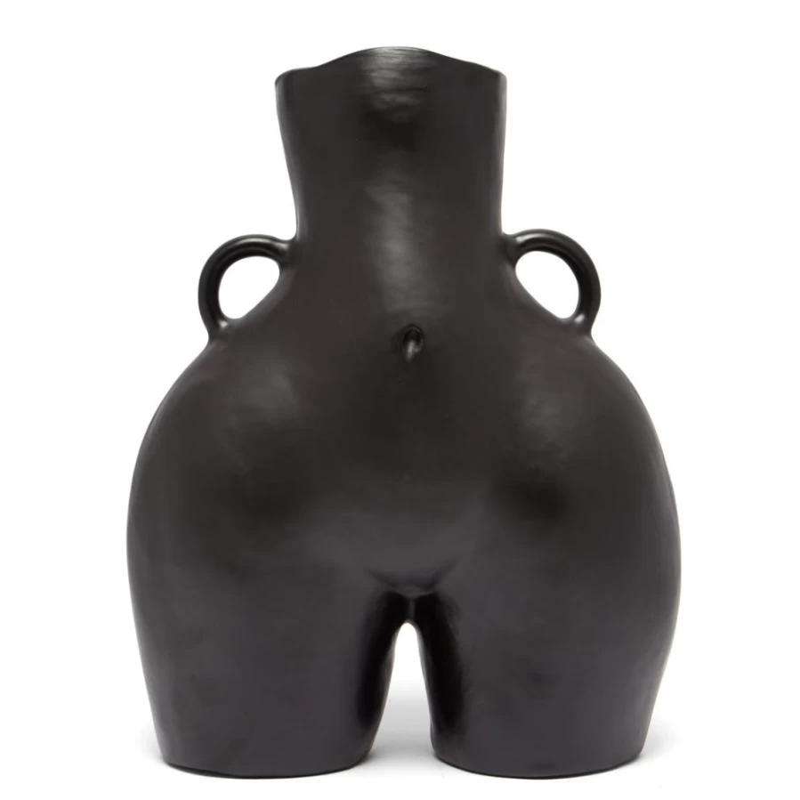 Anissa Kermiche Black Love Handles Vase - Modern Sculptural Home Decor
