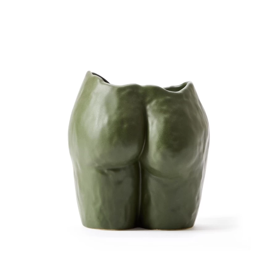 Anissa Kermiche Popotin Pot Matte Olivine Ceramic Vase - Handcrafted Home Decor
