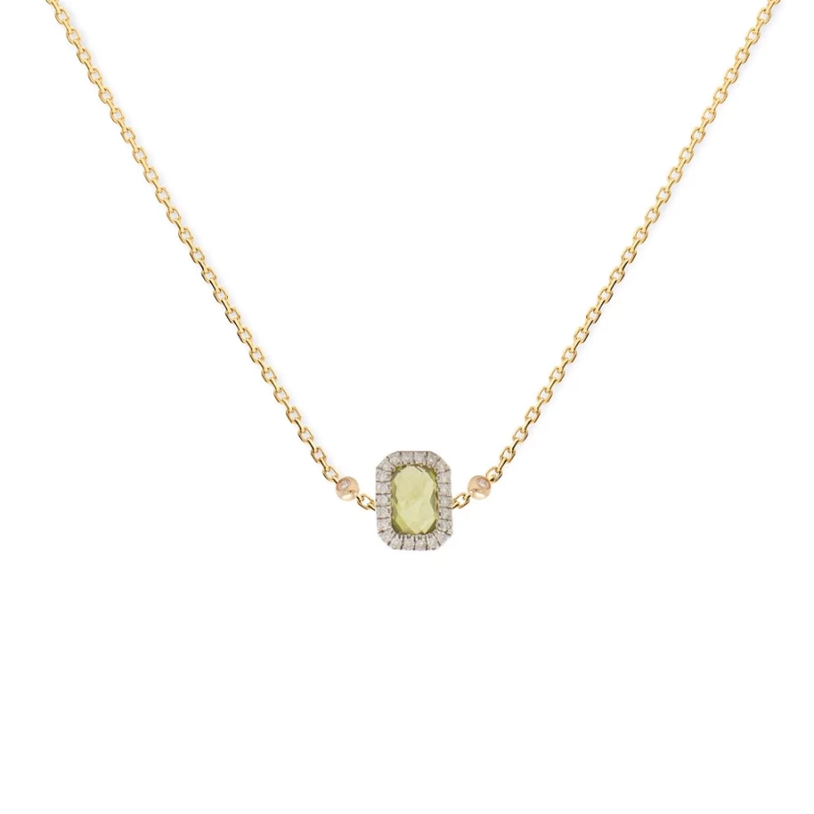 Anissa Kermiche Square Peridot Necklace for Women - Elegant Green Gemstone Jewelry