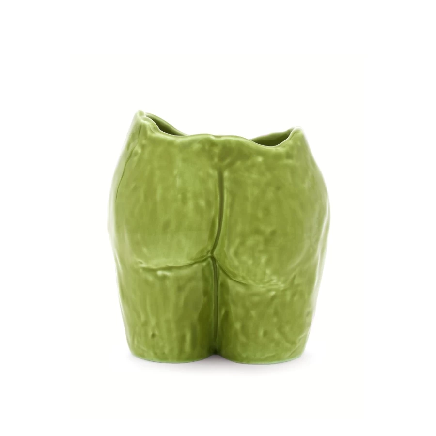 Anissa Kermiche Popotin Pot High-Shine Olive Ceramic Vase - Decorative Home Accessory