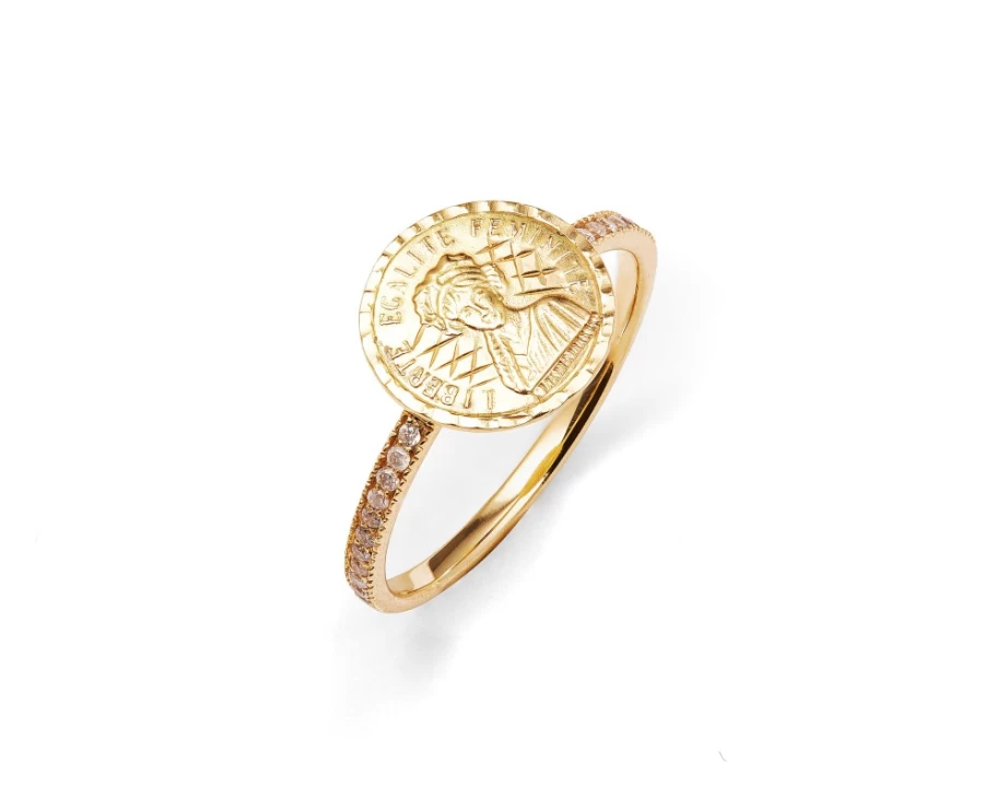 Anissa Kermiche Louise D'Or Pave Diamond Ring for Women - Luxury Gold Jewelry