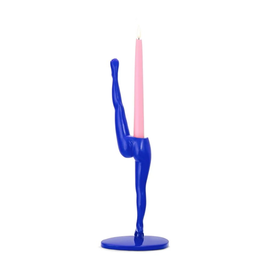 Anissa Kermiche Navy Blue Can Candlestick Holder - Decorative Home Accessory