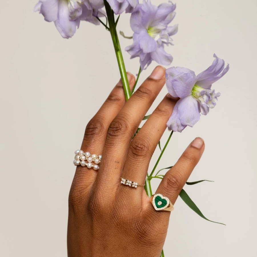 Anissa Kermiche Bronte Dore Ring for Women - Elegant Gold-Plated Statement Ring