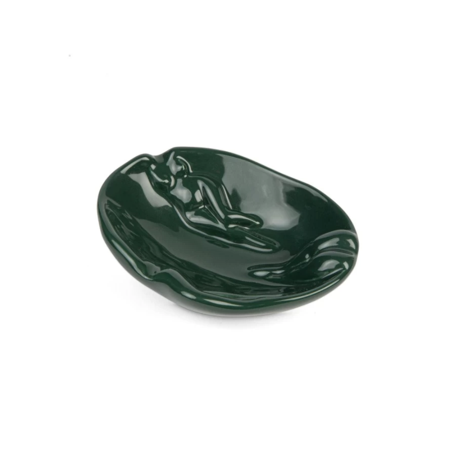 Anissa Kermiche Bottle Green Ashtray - Modern Ceramic Ashtray for Home Decor