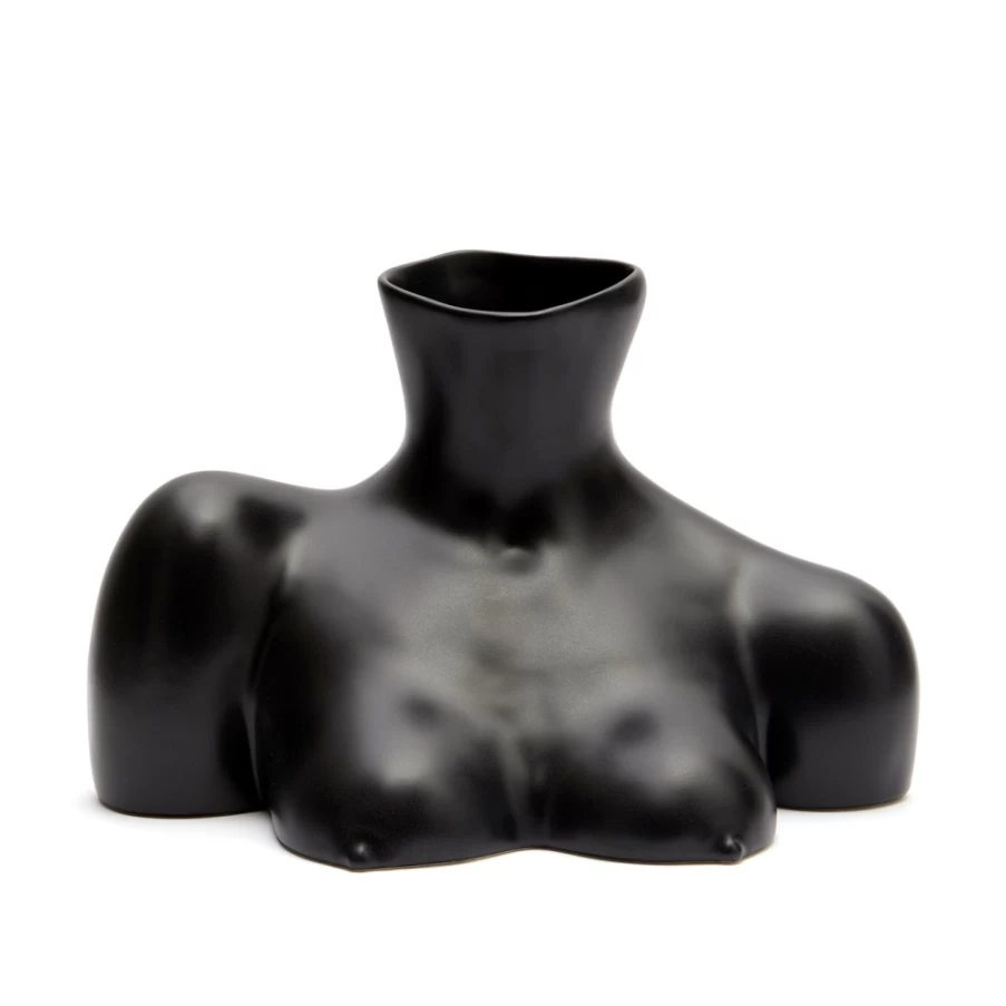 Anissa Kermiche Black Breast Friend Vase - Modern Sculptural Home Decor