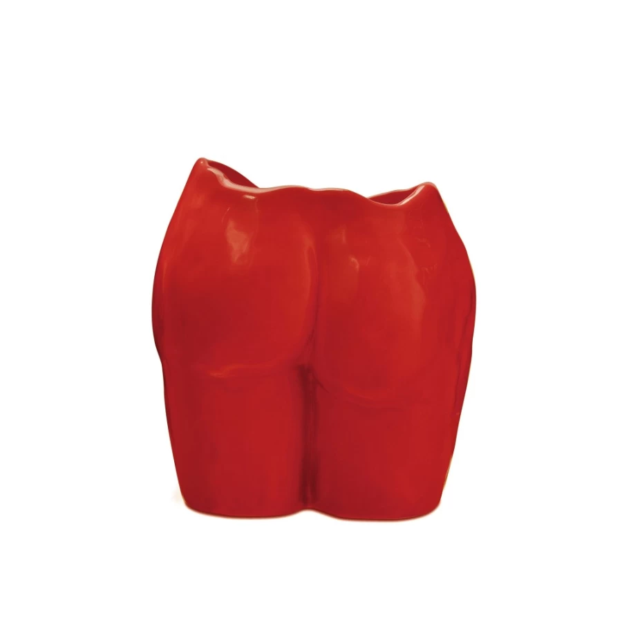 Anissa Kermiche Popotin Pot High-Shine Red Ceramic Vase - Decorative Home Accessory