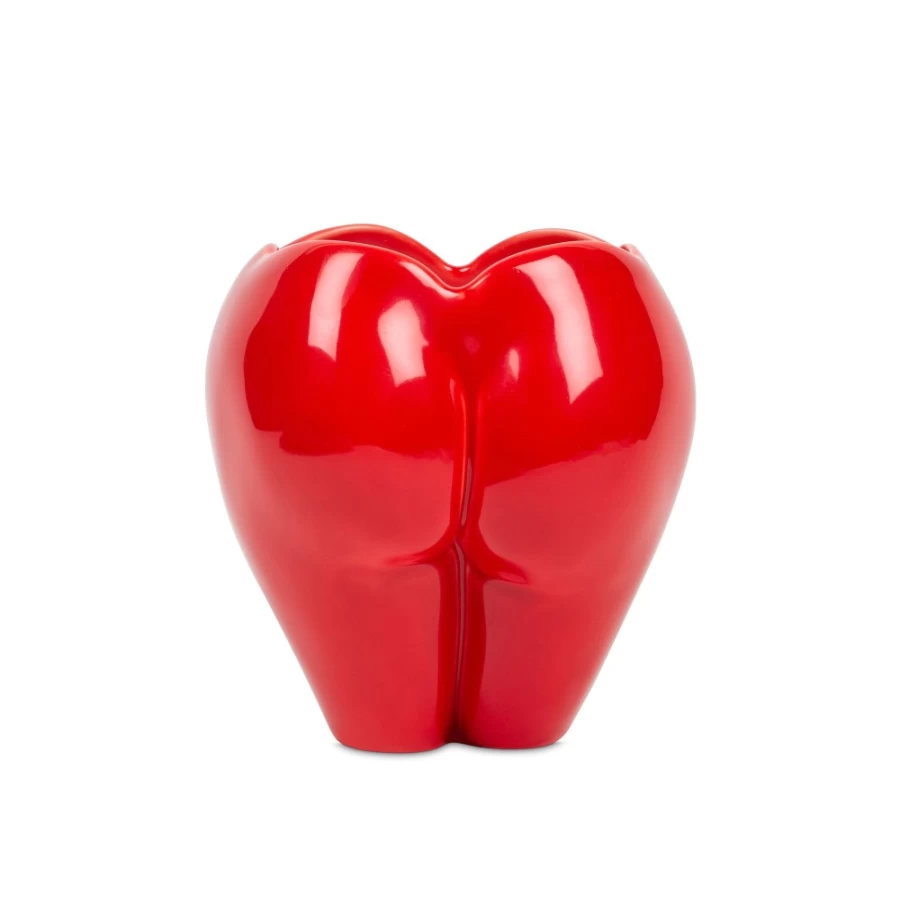 Anissa Kermiche Red Shiny Bottom Of My Heart Pot - Decorative Ceramic Vase