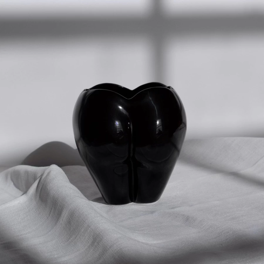 Anissa Kermiche Bottom Of My Heart Pot - Black Ceramic Vase