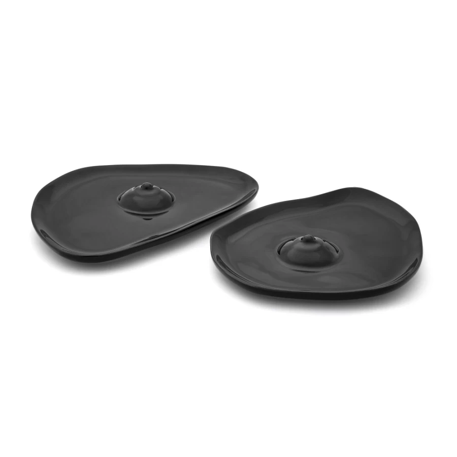 Anissa Kermiche High-Shine Black Tatas Plates - Elegant Decorative Tableware