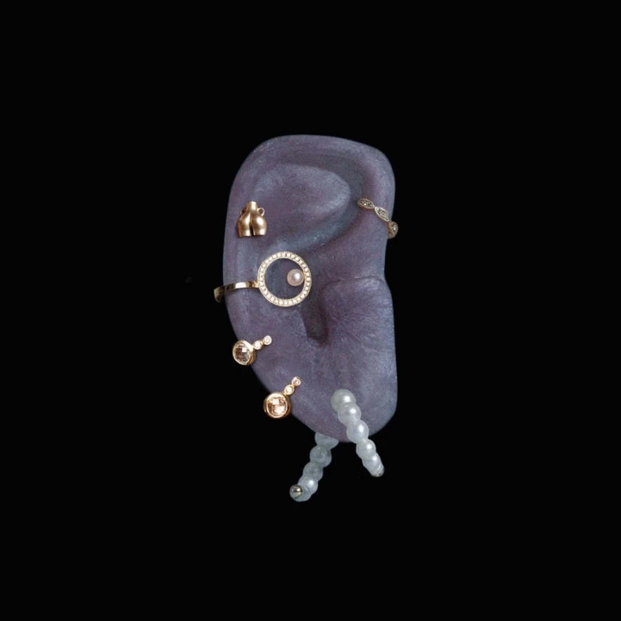 Anissa Kermiche Mini Love Handles Stud Earrings for Women - Gold Hoop Earrings with Unique Design