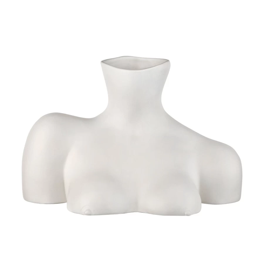 Anissa Kermiche Matte White Breast Friend Vase - Elegant Ceramic Home Decor