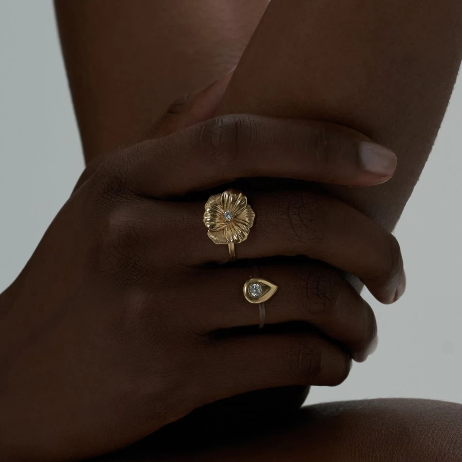 Anissa Kermiche Lady V Ring for Women - Elegant Gold Vermeil Statement Ring