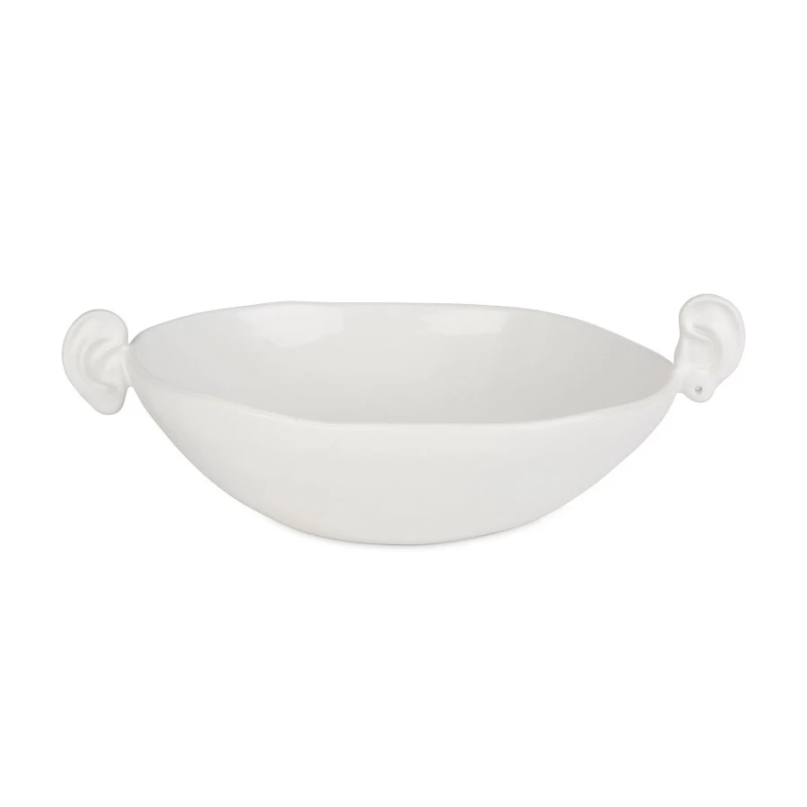 "Anissa Kermiche White Noise Ceramic Ear Bowl - Handcrafted Decorative Object"