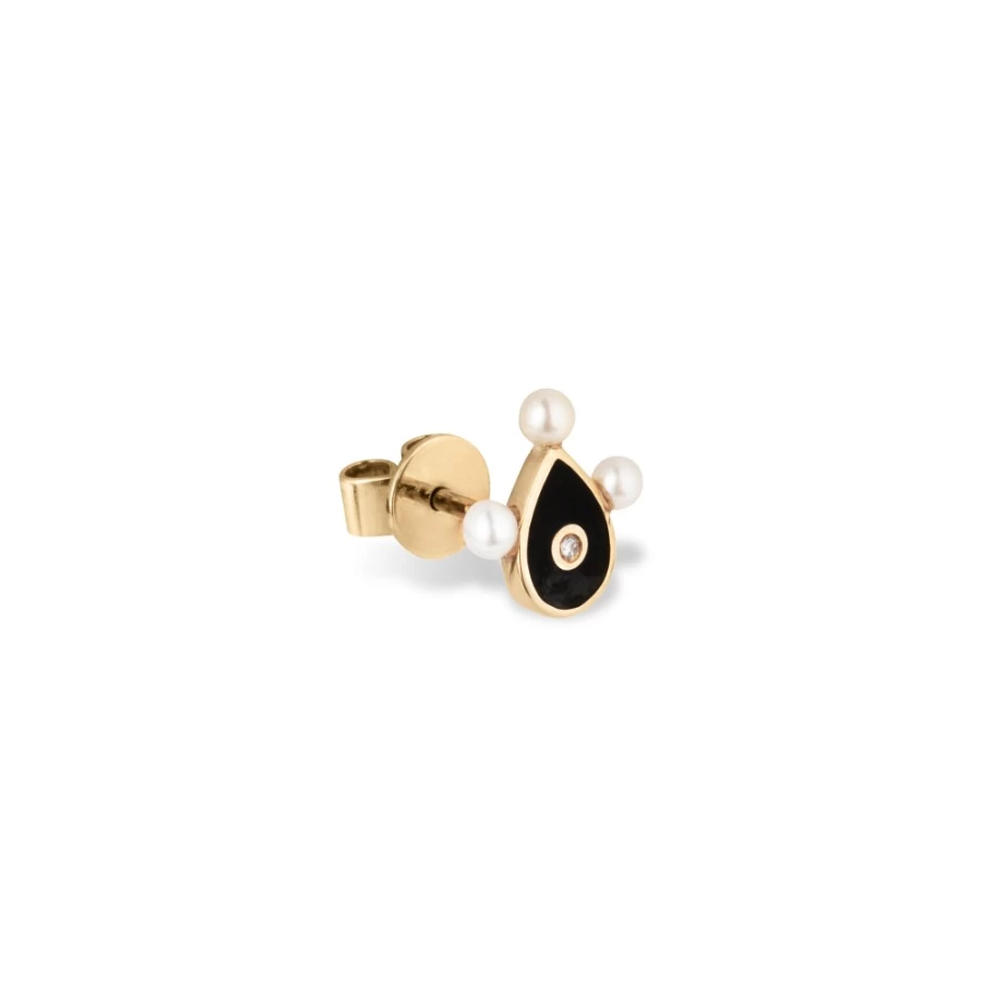 Anissa Kermiche Black Enamel Stud Earrings for Women - Elegant Jewelry Gift