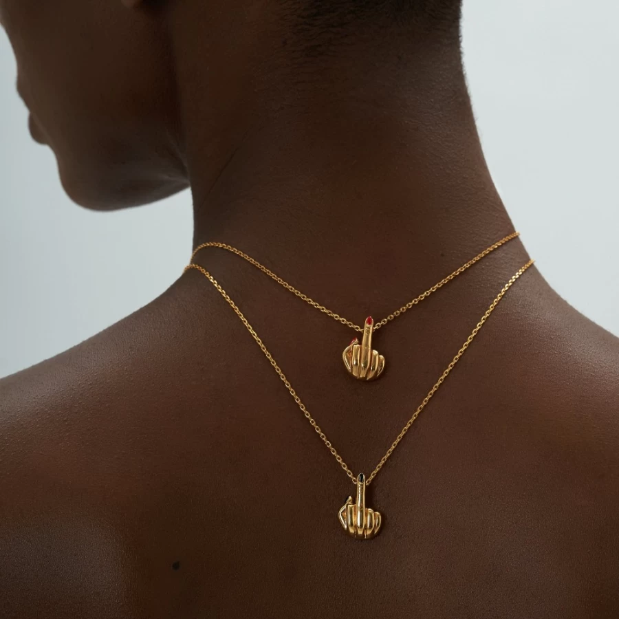 Anissa Kermiche Red French "Goodnight" Necklace for Women - Elegant Jewelry Gift