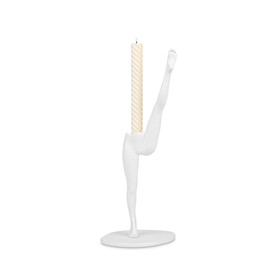 Anissa Kermiche White Can Candlestick - Elegant Decorative Candle Holder