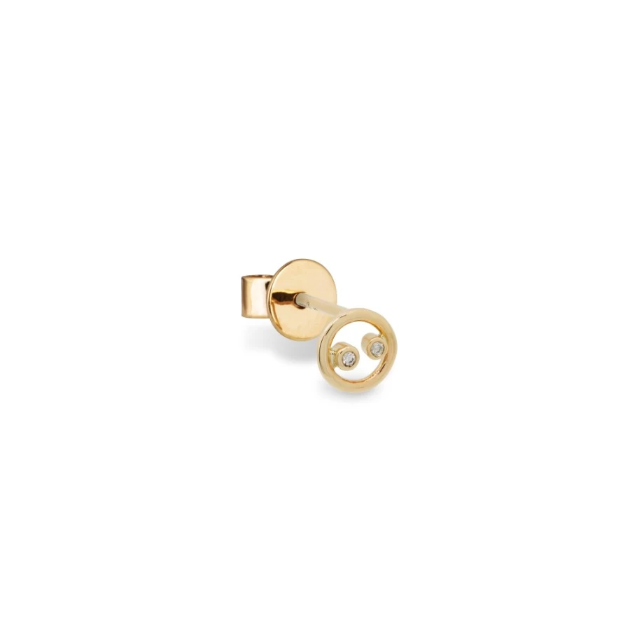 Anissa Kermiche Women's Double Diamond Stud Earrings - Elegant Gold Hoop with Sparkling Stones