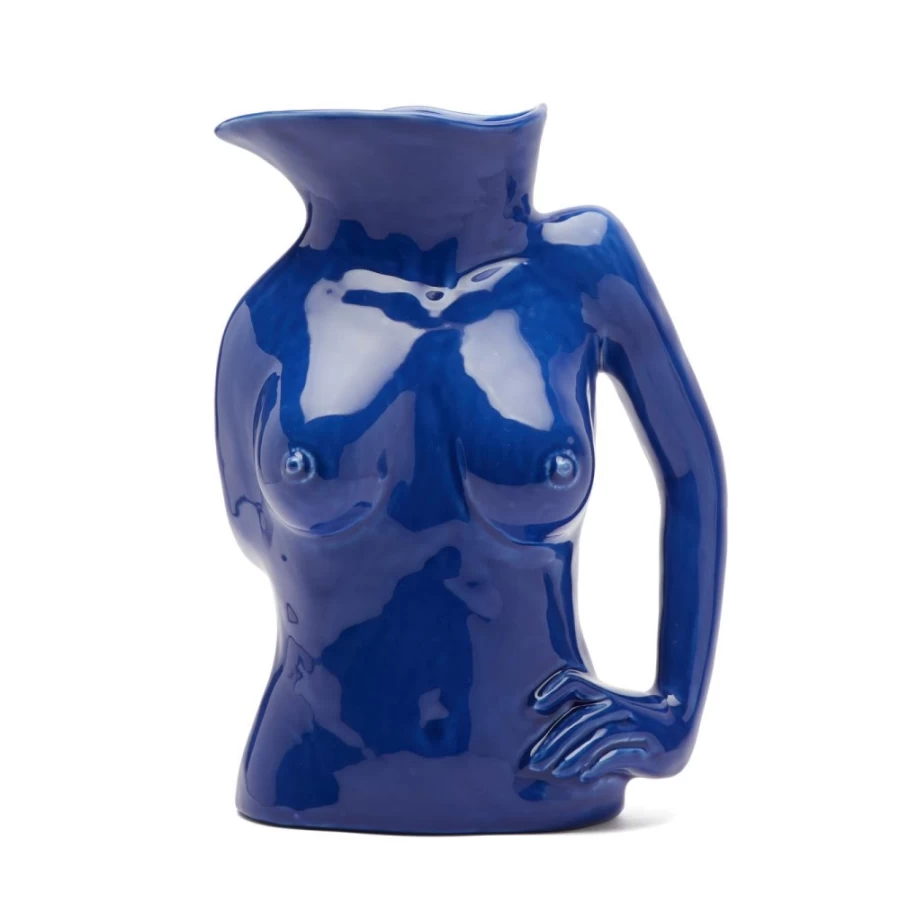 Anissa Kermiche High-Shine Ocean Blue Jugs Jug - Decorative Ceramic Vase