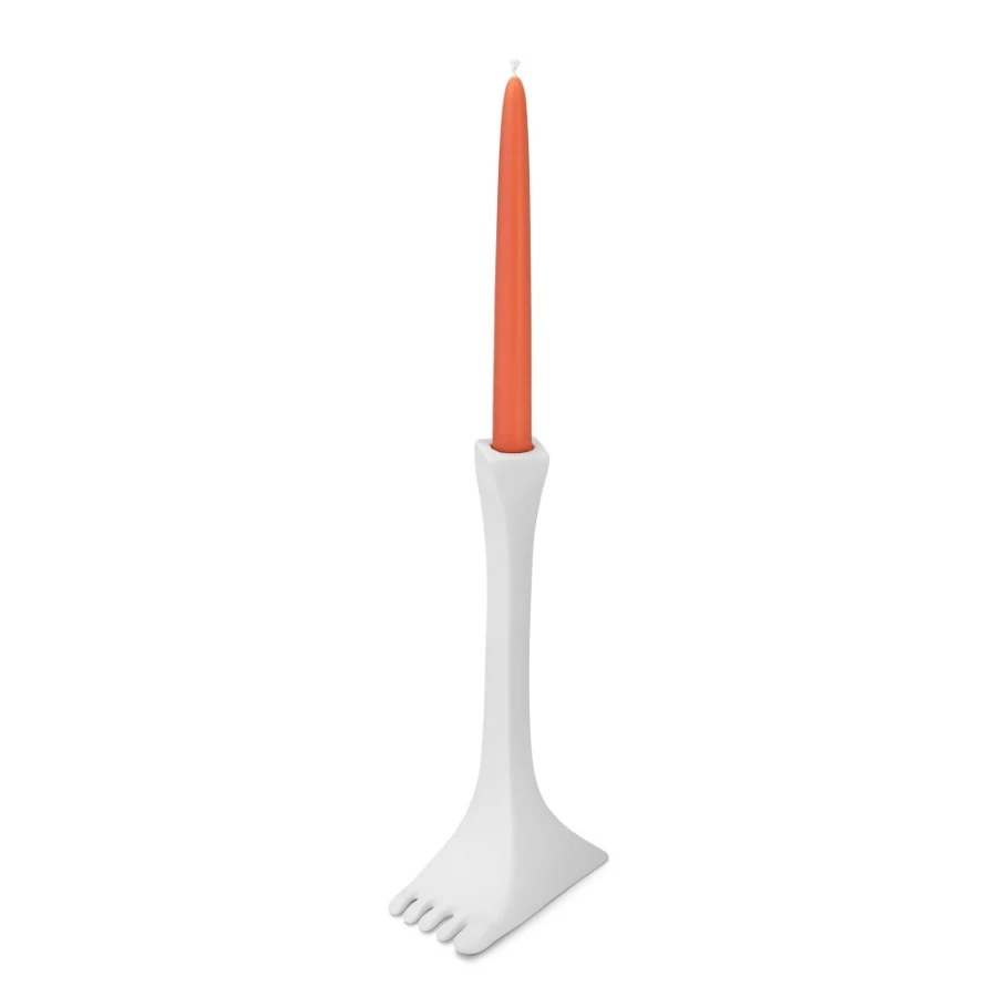 Anissa Kermiche True White Footsie Candlestick - Elegant Home Decor
