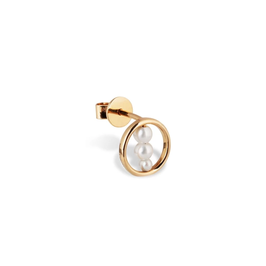 Anissa Kermiche Circle Trio Pearl Stud Earrings for Women - Luxury Gold Pearl Earrings