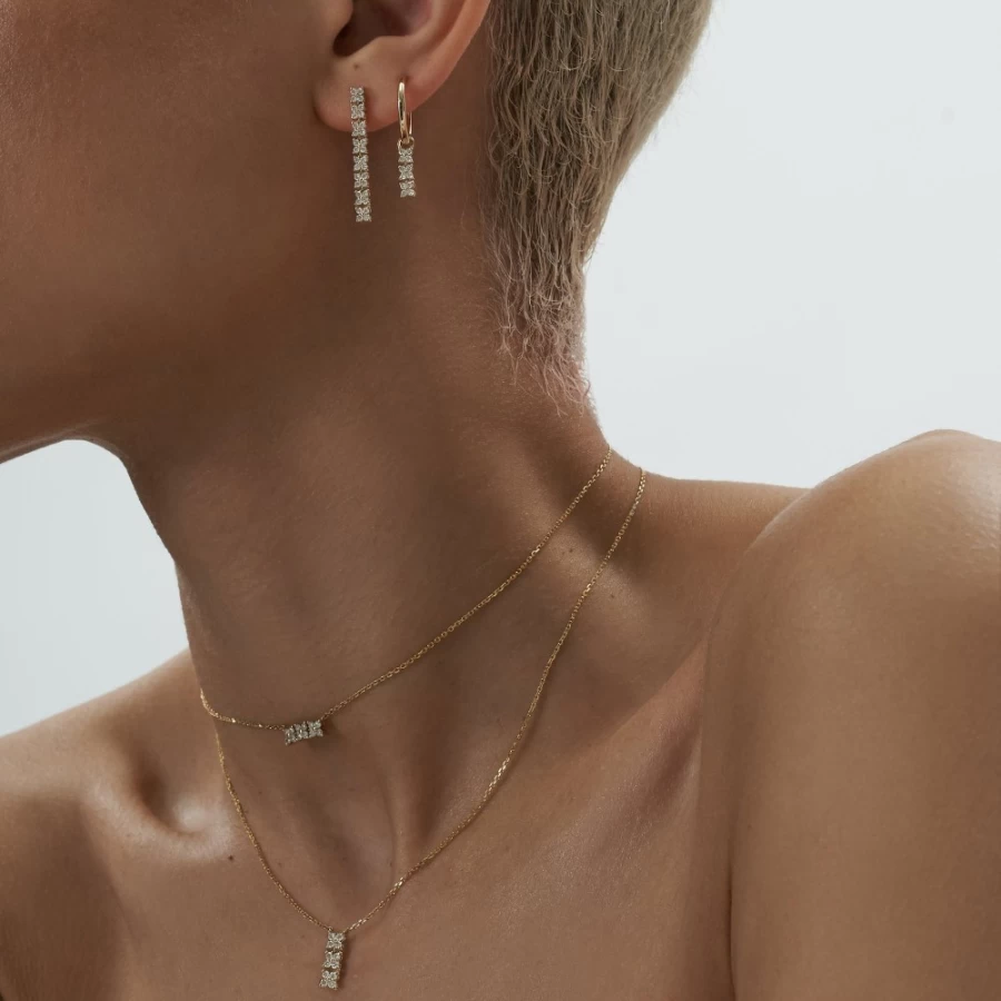 Anissa Kermiche Bronte Dore Drop Necklace for Women - Elegant Gold Pendant Necklace