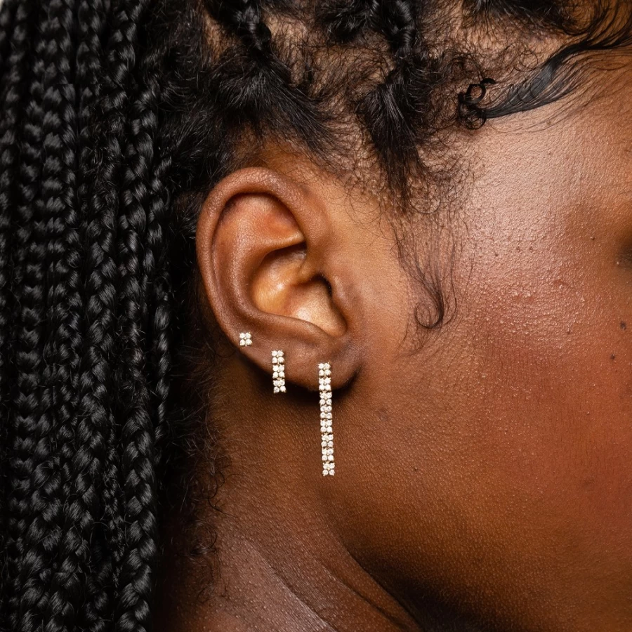 Anissa Kermiche Bronte Dore Single Stud Earrings for Women - Minimalist Gold Stud Design