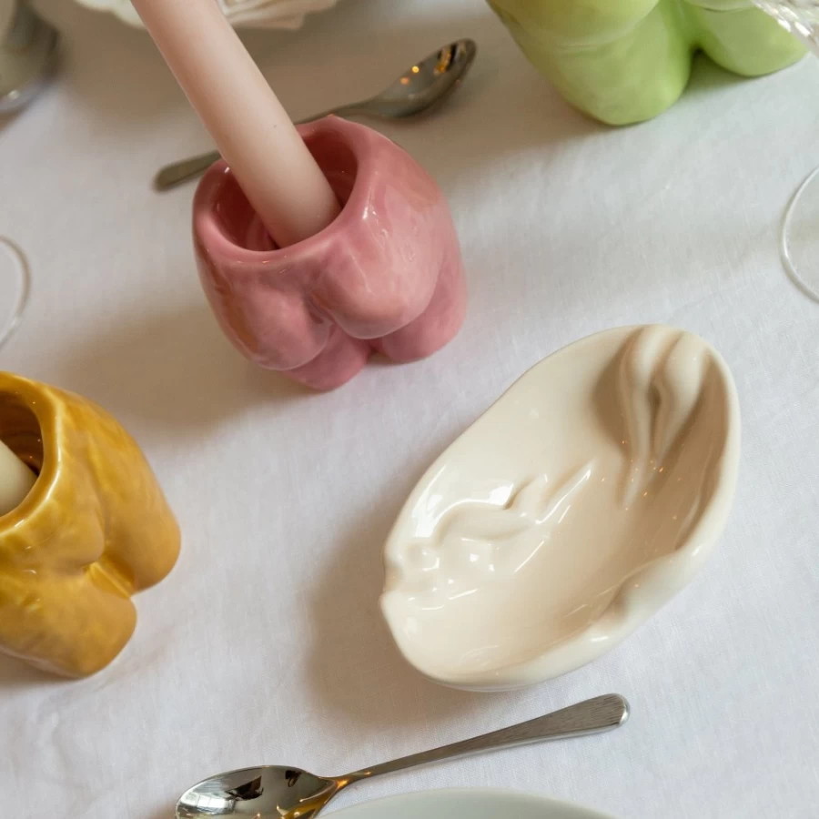 Anissa Kermiche Cream Ashtray - Elegant Ceramic Ashtray for Home Decor