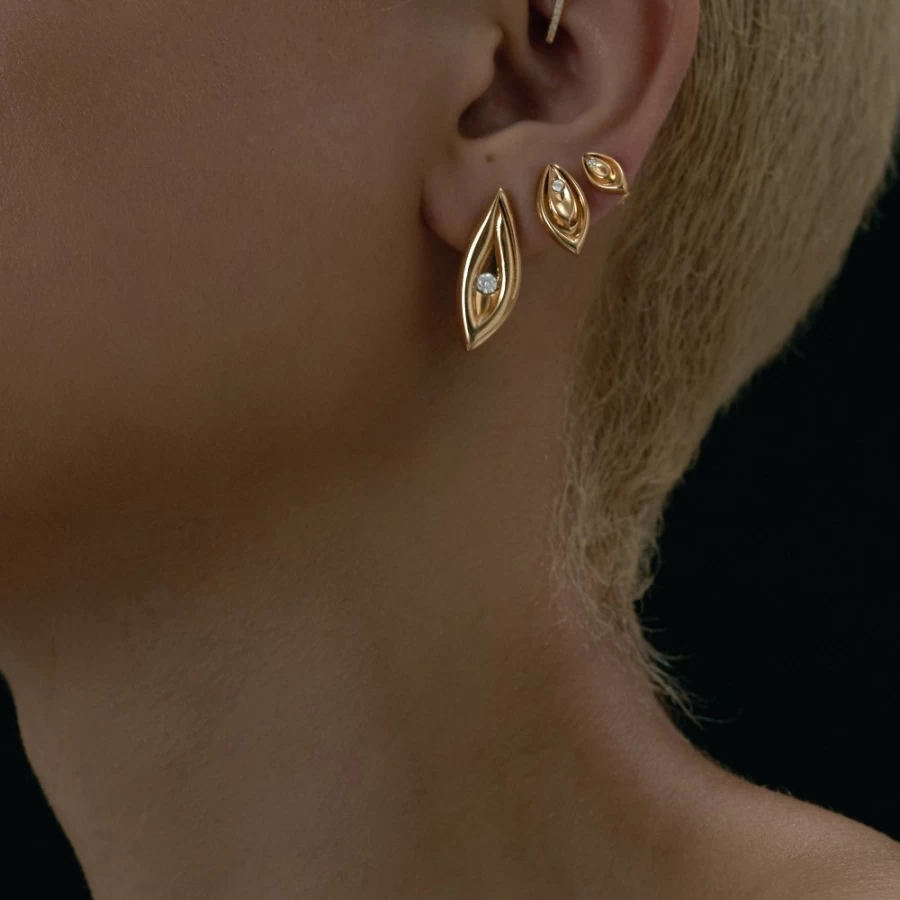 Anissa Kermiche Nip It In The Bud Medium Hoop Earrings for Women