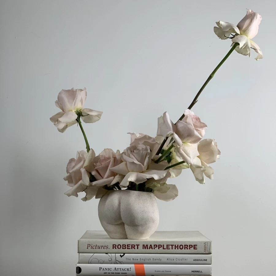 Anissa Kermiche Speckled Beige Popotele Pot - Handcrafted Ceramic Vase