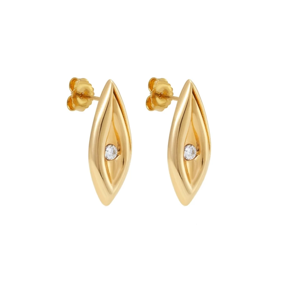 Anissa Kermiche Nip It In The Bud Large Hoop Earrings for Women - Gold Statement Earrings