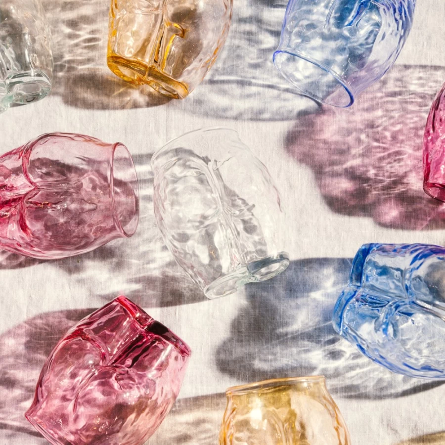 Anissa Kermiche Popotin Glass Rose Set - 2 Piece Art & Decor Collection