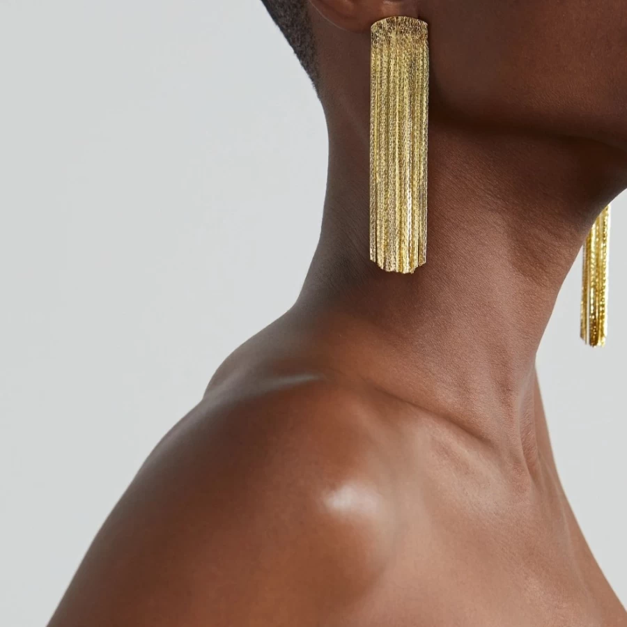 Anissa Kermiche Grand Fil Hoop Earrings in Gold for Women - Luxury Designer Jewelry