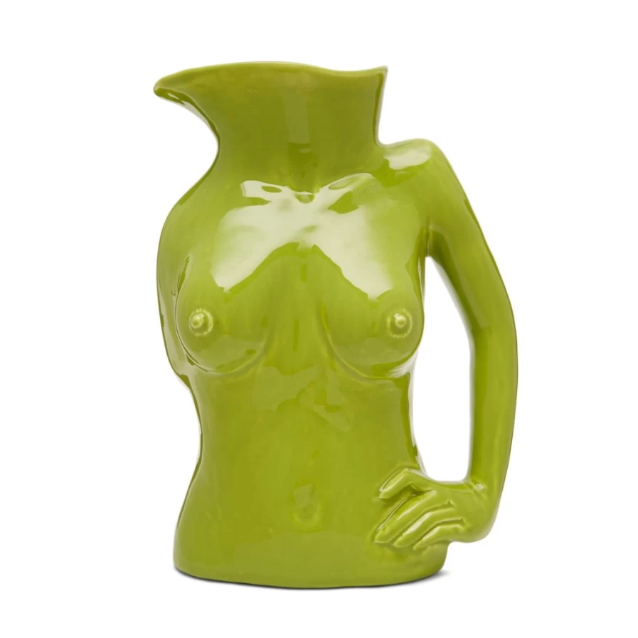 Anissa Kermiche High-Shine Olive Jugs Jug - Decorative Ceramic Vase