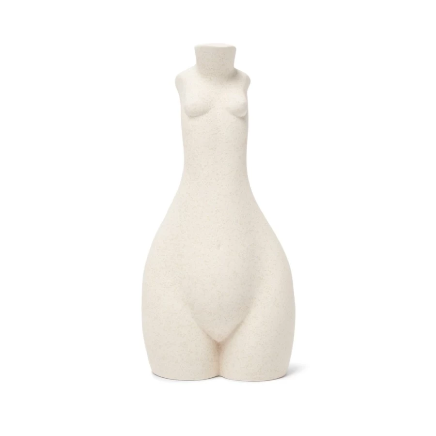 Anissa Kermiche Tit For Tat Candlestick - Tall Speckled Beige Ceramic Candle Holder