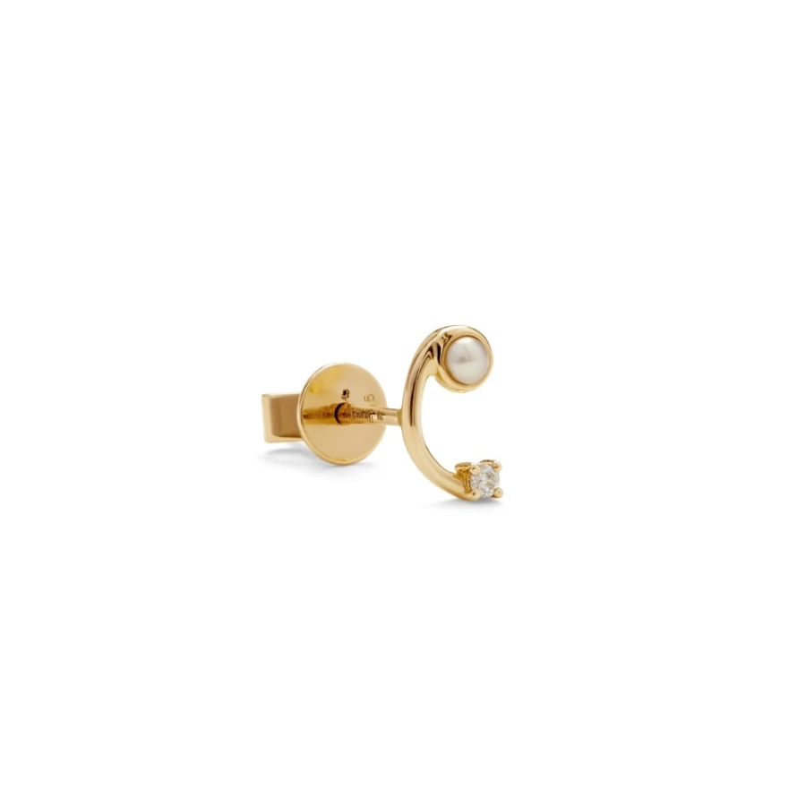 Anissa Kermiche Half Curve Stud Earrings for Women - Unique Gold Plated Studs