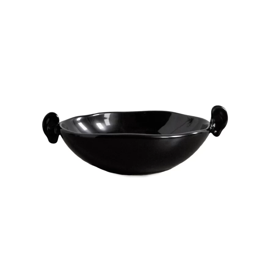 Anissa Kermiche Mini Ear Bowl Sculpture - Black Ceramic Decorative Object