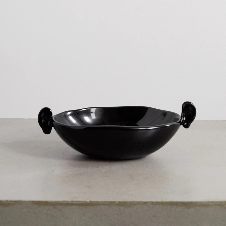 Anissa Kermiche Mini Ear Bowl Sculpture - Black Ceramic Decorative Object