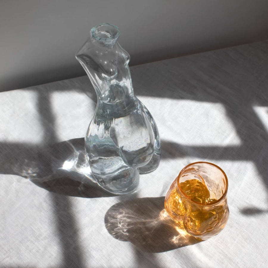 Anissa Kermiche Clear Glass Carafe - Elegant Decanter for Water & Wine